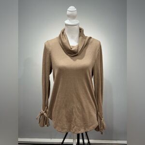 CLEARANCE! Tan Pleione Ribbed Cowl Neck Sweater Size S EUC